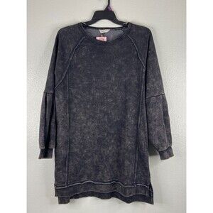 New In Collection Women Large Black Tunic Dress Mini Sweatshirt Comfort Casual